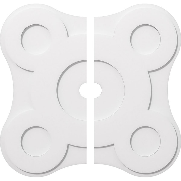 Ekena Millwork Luna Architectural Grde PVC Contemporary Ceiling Medallion, Two Piece, 34"OD x 3"ID x 11 3/4"C x 1"P CMP34LA2-03000 - main